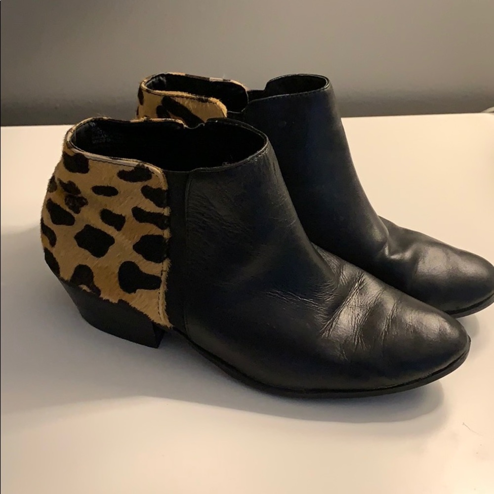 black booties with cheetah